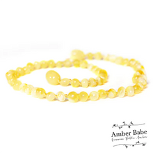 Load image into Gallery viewer, Amber Babe Baltic Amber Baby Necklace - Butter - 32cm
