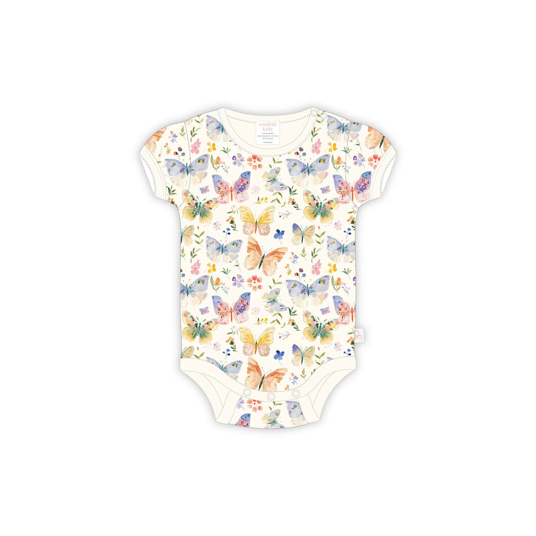 Confetti Kidz Bamboo Bodysuit - Butterfly Blooms