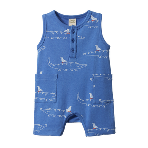 Nature Baby Camper Suit - Curious Crocodile Reef Print