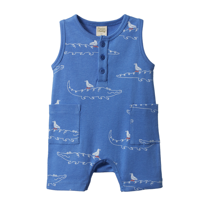 Nature Baby Camper Suit - Curious Crocodile Reef Print