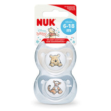 Load image into Gallery viewer, NUK Star Disney Winnie the Pooh Silicone Soother 2 pack - Choose from Blue, Pink or Sage
