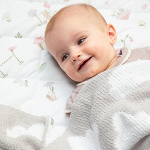 Living Textiles Chenille Baby Blanket - Grey Clouds