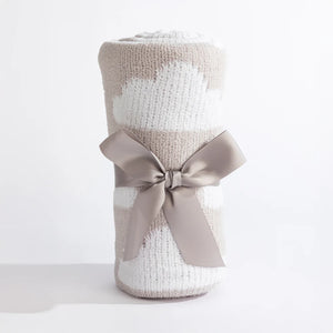 Living Textiles Chenille Baby Blanket - Grey Clouds