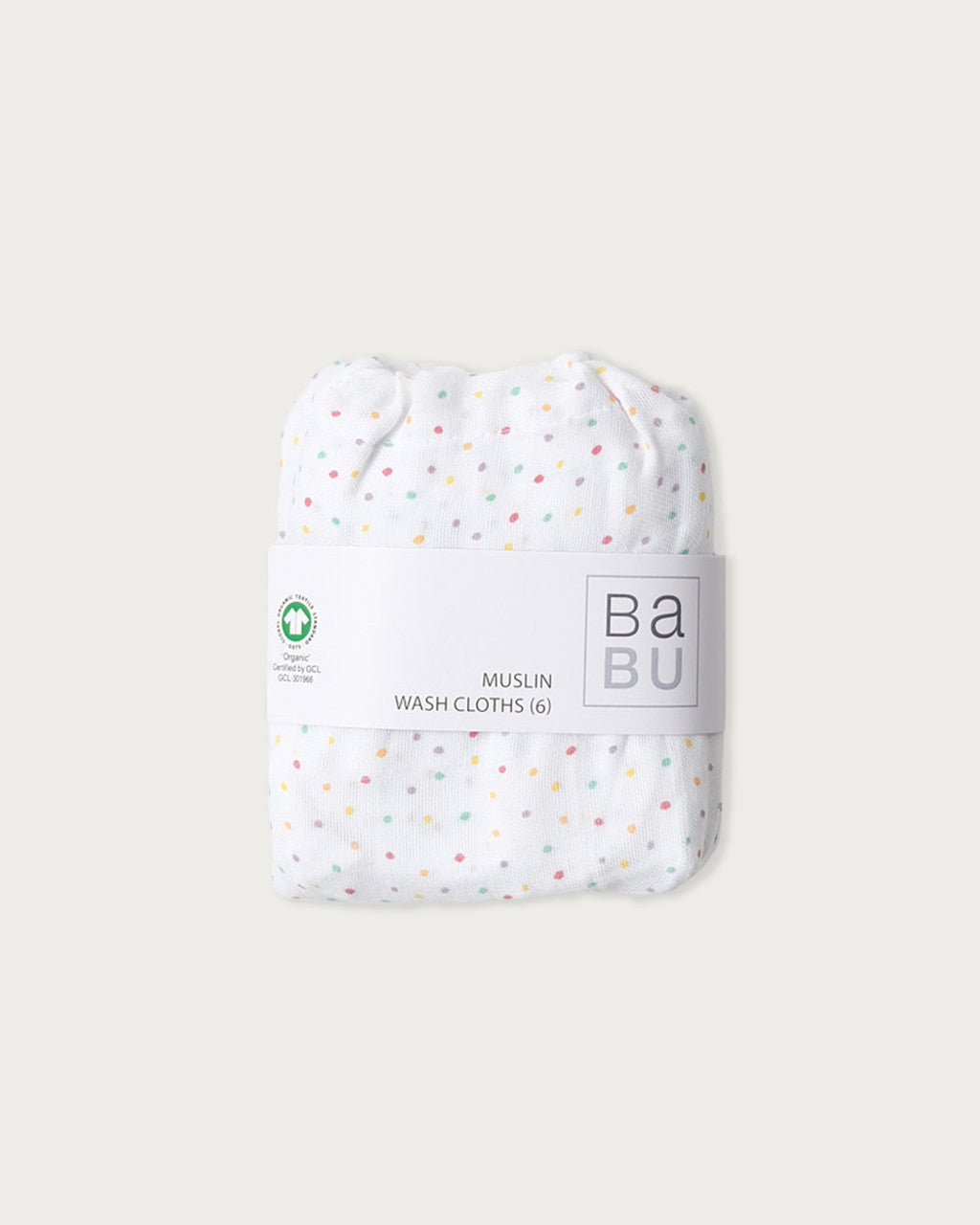 Babu Gauze Muslin Wash Cloths Confetti (6 pack)