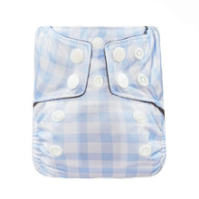 Load image into Gallery viewer, Bear &amp; Moo Newborn Cloth Nappy - Cornflower Gingham
