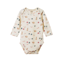 Load image into Gallery viewer, Nature Baby Merino Long Sleeve Bodysuit - Country Bunny
