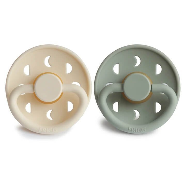 Frigg Silicone Pacifier 2 pack - Moon Phase - Cream/Sage