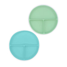Load image into Gallery viewer, Melii Silicone Divided Suction Plate 2pk - Mint/Blue
