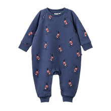 Load image into Gallery viewer, Nature Baby Long Sleeve Juno Romper - Best Friend Indigo
