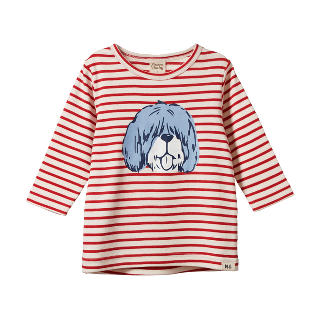 Nature Baby Long Sleeve River Tee - Dog Days Red Sailor Stripe
