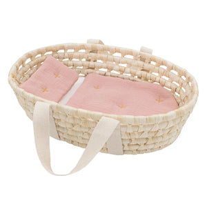 Living Textiles Woven Doll Basket Blush Set