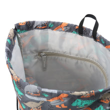 Load image into Gallery viewer, Splosh Out &amp; About Dino Skate Drawstring Bag
