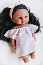 Load image into Gallery viewer, Tiny Islands Doll Clothing - Kowhaiwhai Pattern Dress &amp; Headband

