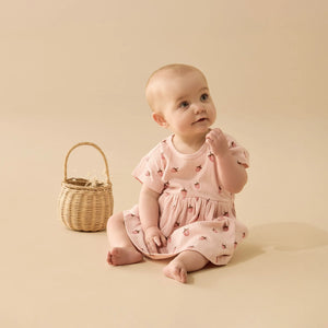 Wilson & Frenchy Organic Crinkle Dress - Strawberry Kisses