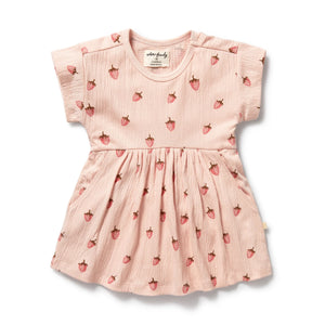 Wilson & Frenchy Organic Crinkle Dress - Strawberry Kisses