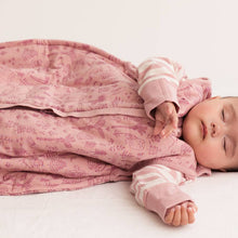 Load image into Gallery viewer, Woolbabe Duvet Weight Front Zip Sleeping Bag - Dusk Wilderness - 3-24 months &amp; 2-4 years
