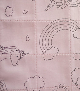Brolly Sheet with Wings - Single Bed Size - Dusty Rose Unicorn