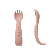 Load image into Gallery viewer, All4Ella Comfy Grip Silicone First Spoons 2 Pack - Dusty Pink
