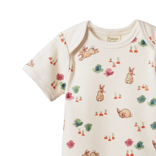 Load image into Gallery viewer, Nature Baby Cotton Short Sleeve Bodysuit - Country Bunny
