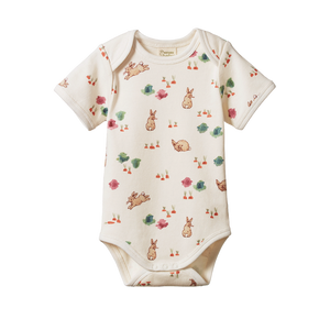 Nature Baby Cotton Short Sleeve Bodysuit - Country Bunny