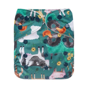 Bear & Moo Reusable OSFM Cloth Nappy - Farm Days