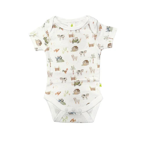 Imababy Short Sleeve Bodysuit - Farm Life