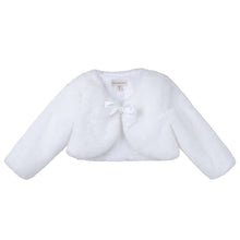 Load image into Gallery viewer, Designer Kidz Sassy Faux Fur Jacket - Ivory
