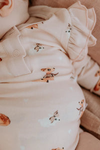 Child of Mine Organic Frilly Bodysuit - Classic Fawn