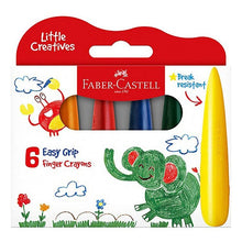 Load image into Gallery viewer, Faber-Castell Little Creatives Easy Grip Finger Crayons 6 pack
