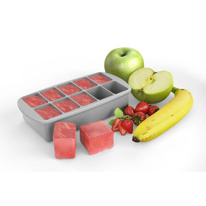 Melii Silicone Baby Food Freezer Tray with Lid - Luxe Grey