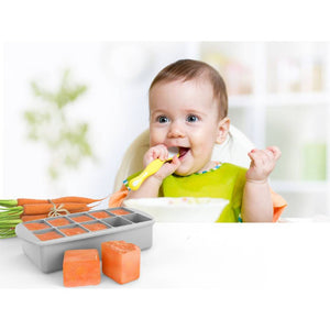 Melii Silicone Baby Food Freezer Tray with Lid - Luxe Grey