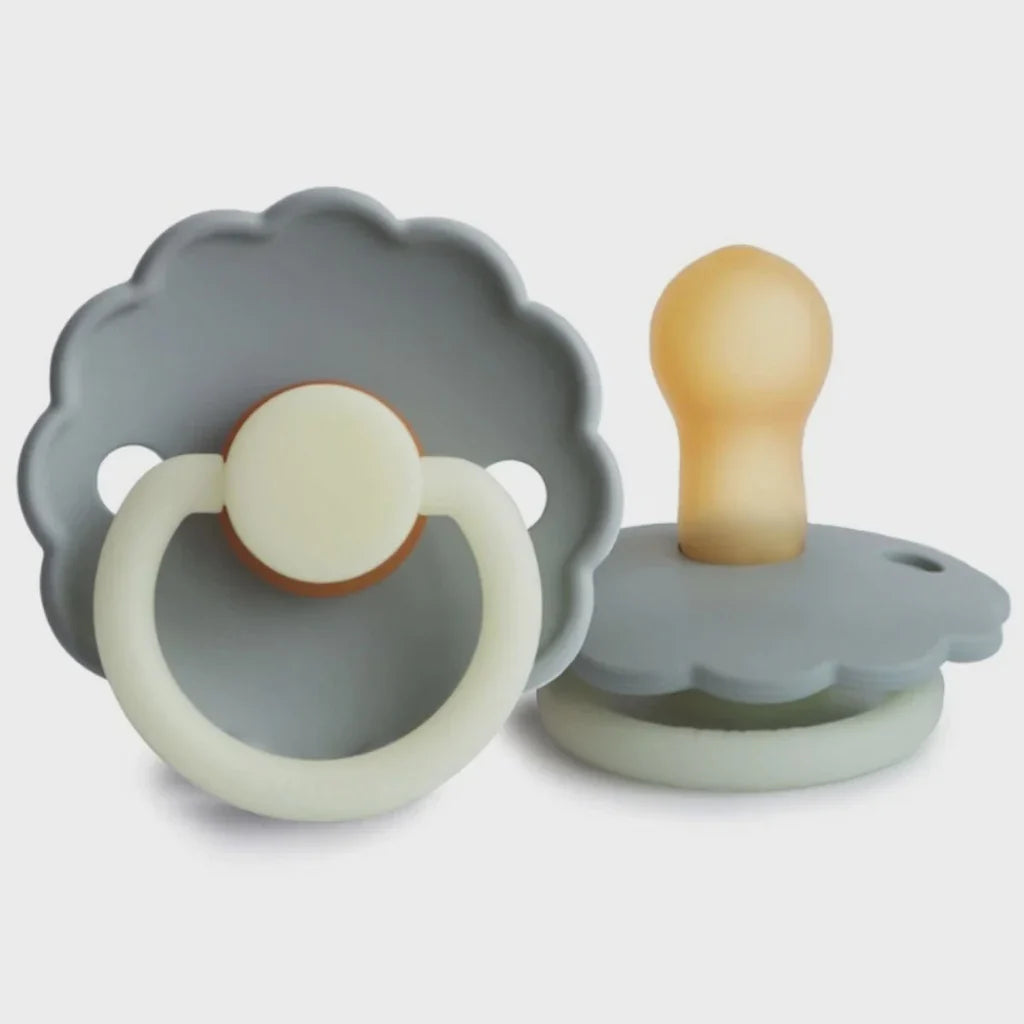 Frigg Daisy Latex Pacifier 2 pack - Night French Grey