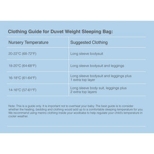Woolbabe Duvet Weight Front Zip Sleeping Bag - Wildflower - Sizes 3-24 months