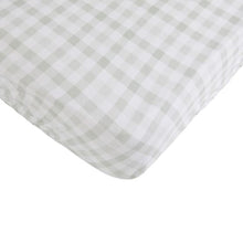 Load image into Gallery viewer, All4ella Waterproof Jersey Fitted Cot Sheet - Sage Gingham
