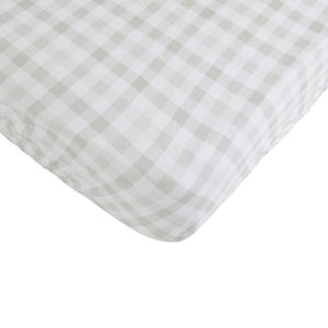 All4ella Waterproof Jersey Fitted Cot Sheet - Sage Gingham