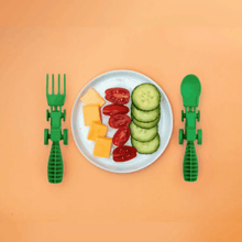 Load image into Gallery viewer, Constructive Eating Tractor Cutlery Set 2 pc - Green

