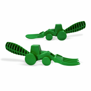 Constructive Eating Tractor Cutlery Set 2 pc - Green