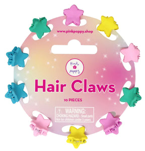 Pink Poppy Star Hair Claws 10 pack