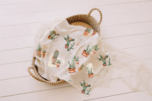 Load image into Gallery viewer, Confetti Kidz Organic Muslin Swaddle - Happy Cactus
