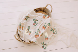 Confetti Kidz Organic Muslin Swaddle - Happy Cactus