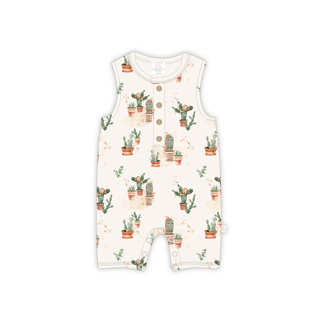 Confetti Kidz Sleeveless Romper - Happy Cactus