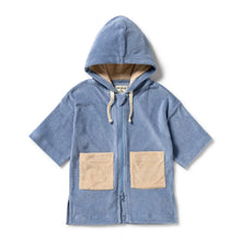 Load image into Gallery viewer, Wilson &amp; Frenchy Organic Terry Hooded Towel - Dusty Blue
