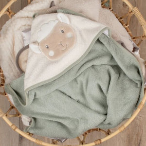 The Little Linen Character Hooded Towel - Farmyard Lamb