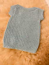 Load image into Gallery viewer, 100% Pure Merino Knitted Vest/Singlet - 0-3 months - Mint
