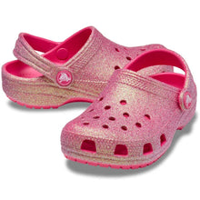 Load image into Gallery viewer, Crocs Classic Iridescent Glitter Clogs - Dragon Fruit
