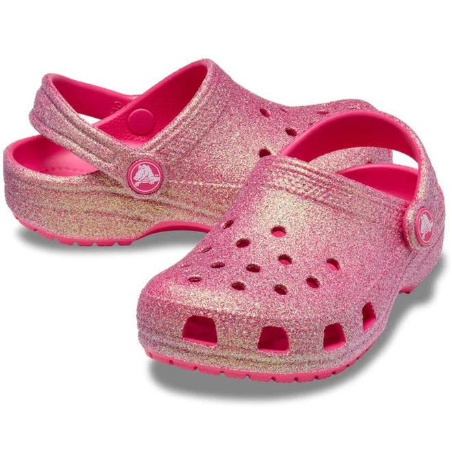 Crocs Classic Iridescent Glitter Clogs - Dragon Fruit