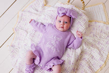 Load image into Gallery viewer, Confetti Kidz &quot;Isn&#39;t She Lovely&quot; Knit Romper - Lilac
