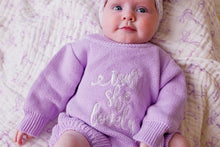 Load image into Gallery viewer, Confetti Kidz &quot;Isn&#39;t She Lovely&quot; Knit Romper - Lilac
