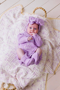Confetti Kidz "Isn't She Lovely" Knit Romper - Lilac