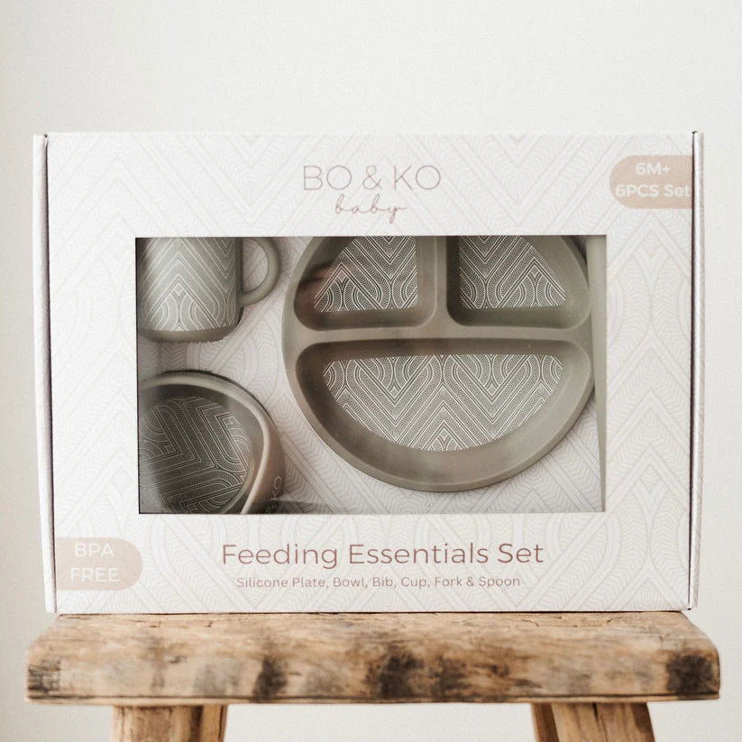 Bo & Ko Essentials Feeding Gift Set 6pc - Khaki